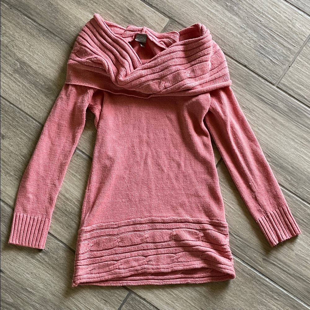 Vanity Pink Cowl Neck Sweater